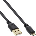 InLine® Micro-USB 2.0 Flachkabel, USB-A Stecker an Micro-B Stecker, 1m
