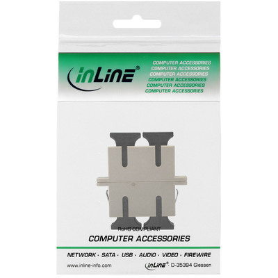 InLine® LWL Kupplung, Duplex SC/SC, multimode, beige, Keramik-Hülse, zum Einbau (Produktbild 3)