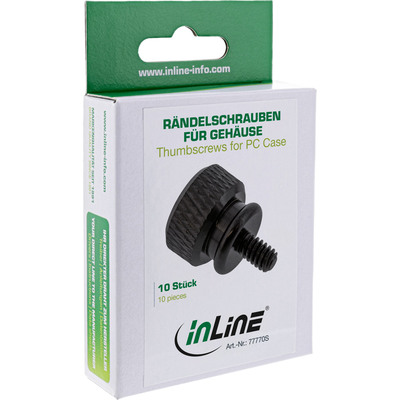 InLine® Rändelschrauben für Gehäuse, Alu, schwarz, 10er Pack  (Produktbild 5)