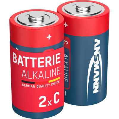 ANSMANN 1513-0000 RED Alkaline Batterie Baby C 7200mAh, 2er-Pack