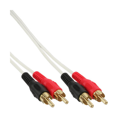 InLine® Cinch Kabel, 2x Cinch, Stecker / Stecker, weiß / gold, 0,5m (Produktbild 1)
