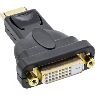 InLine® DisplayPort Adapter, DisplayPort Stecker auf DVI-D 24+1 Buchse, schwarz (Produktbild 1)