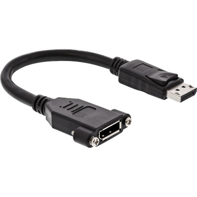 InLine® DisplayPort Adapterkabel, DisplayPort Stecker auf Buchse zum Einbau, 0,2m