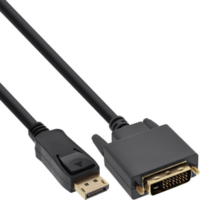 InLine® DisplayPort zu DVI Konverter Kabel, schwarz, 0,3m (Produktbild 1)