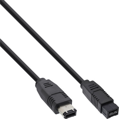 InLine® FireWire Kabel, IEEE1394 6pol Stecker zu 9pol Stecker, schwarz, 5m (Produktbild 1)