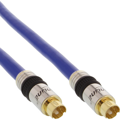 InLine® S-VHS Kabel, PREMIUM, vergoldete Stecker, 4pol mini DIN ST / ST, 1m (Produktbild 1)