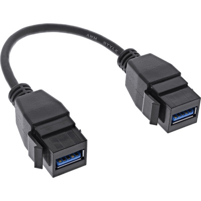 InLine® USB 3.2 Gen1 2x Keystone Adapterkabel, 2x USB A Keystone Buchse, 0,2m (Produktbild 1)